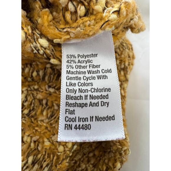 Wonderly Chunky Knit Mustard Yellow Sweater Textured Size M - Picture 7 of 8